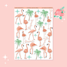 Load image into Gallery viewer, Flamingos and Palm Trees Art Sticker Set