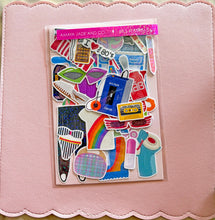 Load image into Gallery viewer, 80s Flashback 2 Sticker Pack Holographic Vinyl