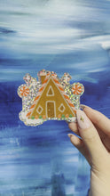 Load and play video in Gallery viewer, A-frame Gingerbread House Vinyl Glitter Sticker
