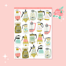 Load image into Gallery viewer, Vintage Coffee Pots Sticker Set