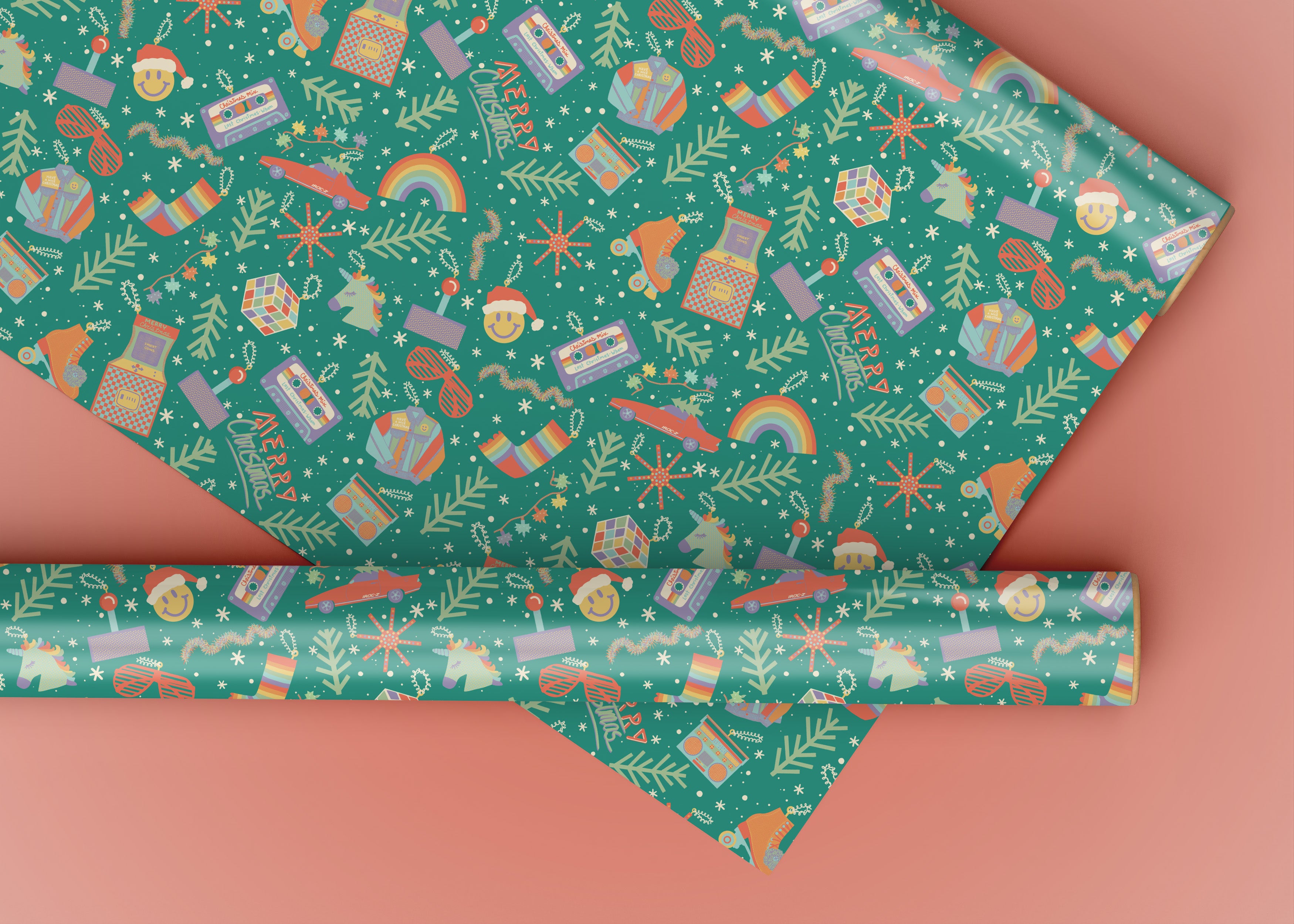 Teal Christmas Tissue Paper