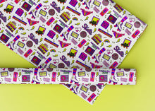 Load image into Gallery viewer, 80's Skating Rink White Background Specialty Art Wrapping Paper One of a Kind