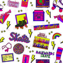 Load image into Gallery viewer, 80's Skating Rink White Background Specialty Art Wrapping Paper One of a Kind