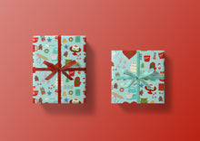 Load image into Gallery viewer, Christmas Baking Blue Background Specialty Art Wrapping Paper One of a Kind