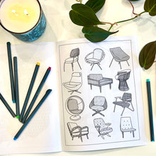 Load image into Gallery viewer, Mid Century Modern Home Coloring Book