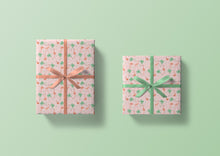 Load image into Gallery viewer, Flamingo and Palm Tree Pink Specialty Art Wrapping Paper One of a Kind
