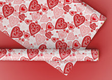 Load image into Gallery viewer, Valentine Heart Doilies Specialty Art Wrapping Paper One of a Kind