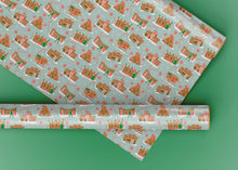 Load image into Gallery viewer, Mid Century Modern Gingerbread Houses Specialty Art Wrapping Paper One of a Kind