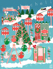 Load image into Gallery viewer, Mod Christmas Fair Cards w/envelopes Set of 6