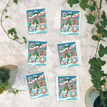 Load image into Gallery viewer, Mod Christmas Fair Cards w/envelopes Set of 6