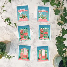 Load image into Gallery viewer, Mod Christmas Fair Details Cards w/envelopes Set of 6