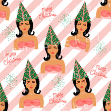 Load image into Gallery viewer, Mod Christmas Tree Hair Specialty Art Wrapping Paper One of a Kind