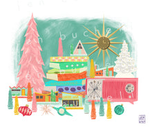 Load image into Gallery viewer, Mod Christmas Vignette Cards w/envelopes Set of 6