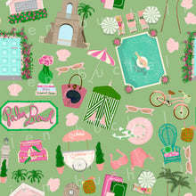 Load image into Gallery viewer, Palm Beach Green Specialty Art Wrapping Paper One of a Kind