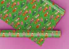 Load image into Gallery viewer, Kitschy Paper Mache Angels Specialty Art Christmas Wrapping Paper One of a Kind