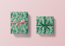Load image into Gallery viewer, Pink and Green Banana Leaves Specialty Art Wrapping Paper One of a Kind