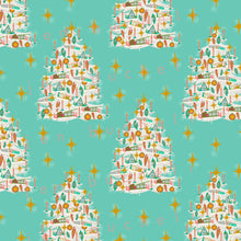 Load image into Gallery viewer, Mod Putz House Christmas Tree Specialty Art Wrapping Paper One of a Kind