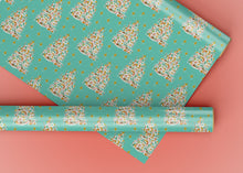 Load image into Gallery viewer, Mod Putz House Christmas Tree Specialty Art Wrapping Paper One of a Kind