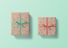 Load image into Gallery viewer, Mod Putz Houses Pink Specialty Art Wrapping Paper One of a Kind