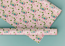Load image into Gallery viewer, Retro Camper and Flamingo Christmas Specialty Art Wrapping Paper One of a Kind