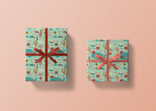Load image into Gallery viewer, Route 66 Road Trip Aqua Wrapping Paper