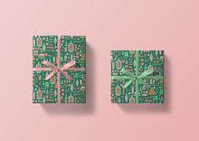 Load image into Gallery viewer, Christmas Sweets and Treats Green Specialty Art Wrapping Paper One of a Kind