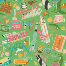 Load image into Gallery viewer, Vintage Florida Road Trip Specialty Art Wrapping Paper One of a Kind
