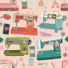 Load image into Gallery viewer, Vintage Sewing Machines Pink Specialty Art Wrapping Paper One of a Kind
