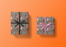 Load image into Gallery viewer, Vintage Halloween Gray Background Specialty Art Wrapping Paper One of a Kind