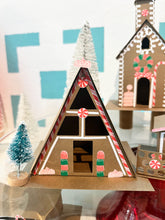 Load image into Gallery viewer, Mod Putz Gingerbread Houses DIY Kit Set of 5 Undecorated and Sticker Sheet for Decorating