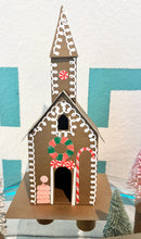 Load image into Gallery viewer, Mod Putz Gingerbread Houses DIY Kit Set of 5 Undecorated and Sticker Sheet for Decorating