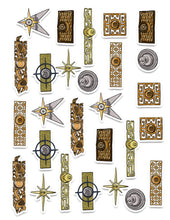 Load image into Gallery viewer, Mid Mod Escutcheons Art Sticker Set