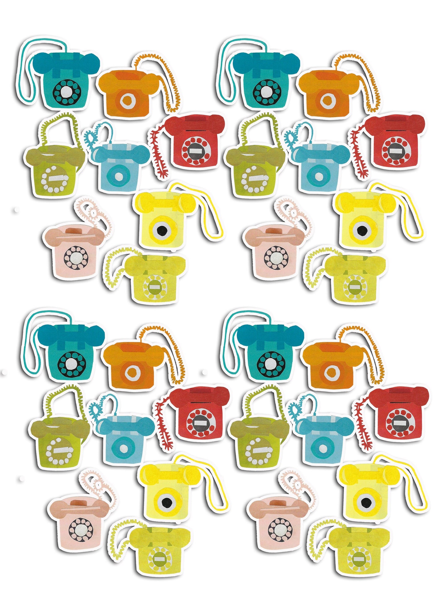 Rotary Phones collage Sticker Set