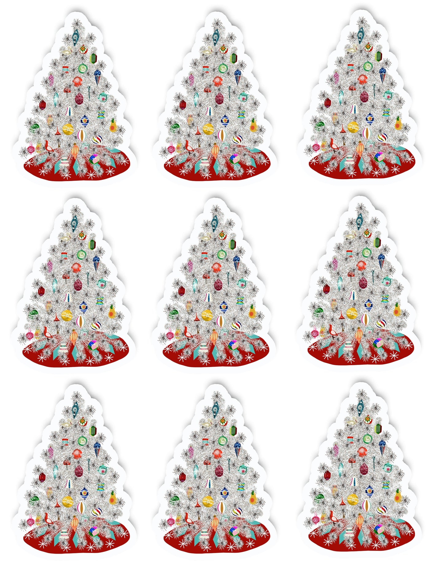 Aluminum Christmas Tree Stickers