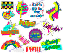 Load image into Gallery viewer, 80's Themed Cards w/envelopes Set of 6