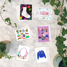 Load image into Gallery viewer, 80's Themed Cards w/envelopes Set of 6