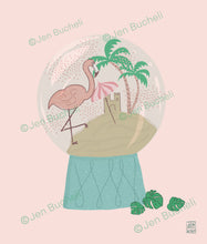 Load image into Gallery viewer, Flamingo Christmas Cards w/envelopes Set of 6