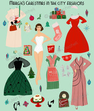 Load image into Gallery viewer, Margie's Christmas in the City Fashions Cards w/envelopes Set of 6