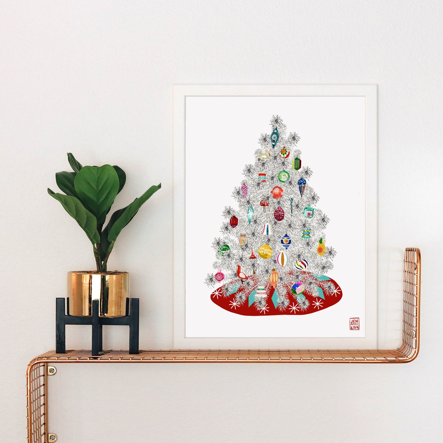 Vintage Aluminum Christmas Tree Art Print