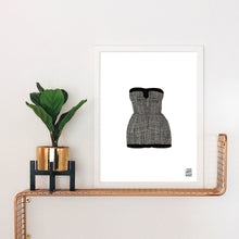 Load image into Gallery viewer, Vintage Black and White Gingham Bathing Suit Art Print