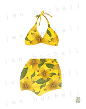 Load image into Gallery viewer, Vintage Yellow Floral Bathing Suit Art Print