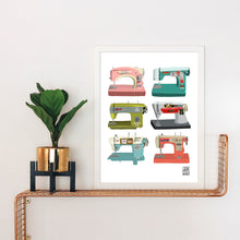 Load image into Gallery viewer, Vintage Sewing Machines Art Print
