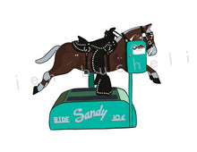 Load image into Gallery viewer, Decatur, Illinois Cards w/envelopes Set of 6 with Sandy the Horse, Big Boy, Pla-Mor Lanes Bowling Alley Sign, The Dolphins, The Big Fish, and The Chicken Car.