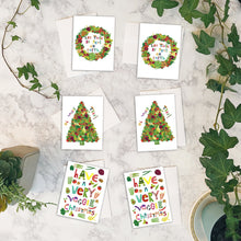 Load image into Gallery viewer, Veggie Christmas Cards w/envelopes Set of 6