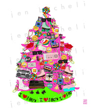 Load image into Gallery viewer, 80's Christmas Tree Cards w/envelopes Set of 6