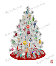 Load image into Gallery viewer, Vintage Aluminum Christmas Tree Art Print
