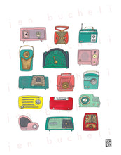 Load image into Gallery viewer, Vintage Radios Gouache Print