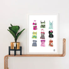 Load image into Gallery viewer, Vintage Bathing Suits Collage Art Print