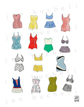 Load image into Gallery viewer, Vintage Bathing Suits Art Print