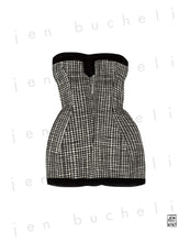 Load image into Gallery viewer, Vintage Black and White Gingham Bathing Suit Art Print